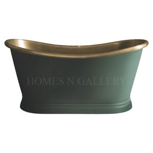 Baignoire de salle de bain en cuivre pur de grande taille de forme ovale faite à la main de maisons N Gallery - Product Image 6
