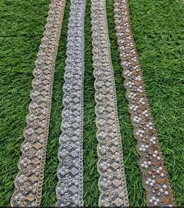 Tissu en dentelle brodée perlée écologique et élégant pour robes de soirée, vêtements de mariée, perles de mariage pour sacs - Product Image 4