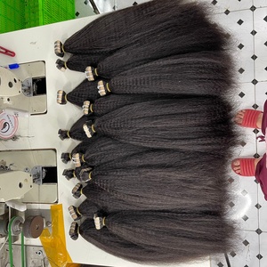 Cheveux humains naturels non traités, cuticules alignées, vente en gros, extensions de cheveux humains lisses crépus à bandes adhésives invisibles - Product Image 4