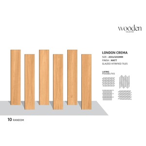 Usine Foshan Kit porcelaine émaillée de luxe 8x48 pouces bande Kat 20x120cm carrelage mosaïque 200x1200mm planches de bois conception de revêtement de sol - Product Image 4