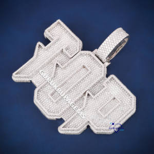 Pendentif en diamant Hip Hop direct du fabricant Pendentif en argent sterling 925 VVS Moissanite Diamond Custom Fine Jewelry - Product Image 5