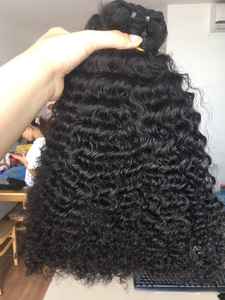 ผมต่อชาวแคมบีเดียนผมชาวแคมบีเดียนผมต่อหนังกำพร้าทรงหลวมหยิกเป็นลอนลึกมีสี1B วัตถุดิบสำหรับวิกผม - Product Image 2