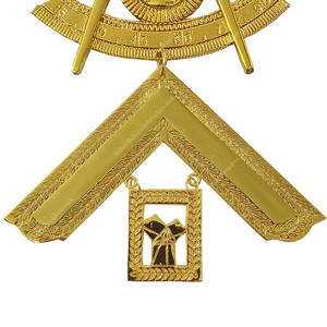 Accesorio de iglesia de Rito Francés Unisex para adultos Masonic Regalia Gilt Jewel Worshipful Master Collar Past Honor Master Apparrel - Product Image 3