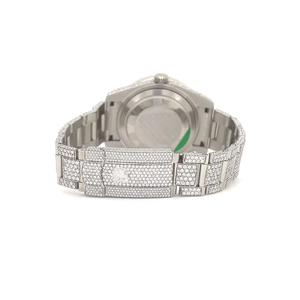 Lujo Calidad Premium Totalmente Iced Out VVS Moissanite Diamante Esfera negra Rhinestone Índices Estilo Hip Hop Reloj clásico para hombre - Product Image 4