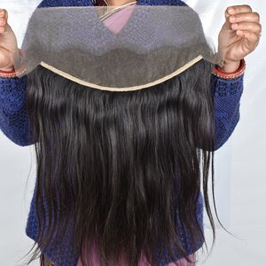Extensions de cheveux humains en gros, 13*4 HD Frontal indien, 100% naturel, couleur naturelle, cuticules alignées, traitement Deep Wave - Product Image 1
