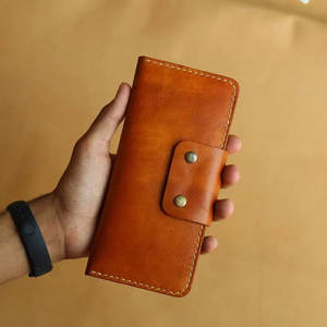 Portefeuilles en cuir véritable pour hommes de fabrication pakistanaise de haute qualité 2026, prix bas, portefeuilles longs à rabat simple en cuir pour hommes - Product Image 1