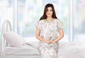 Bata de hospital reutilizable duradera, ropa de paciente unisex con Cierre trasero completo, hecha de mezcla de algodón para uso médico en clínicas - Product Image 4