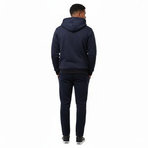 2026, traje deportivo informal para hombre, sudadera de punto de fibra de bambú transpirable, conjunto de pantalones, cuello de doble capa, sudaderas con capucha para primavera y otoño - Product Image 3