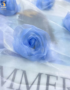 YX1414 <span class=keywords><strong>Tela</strong></span> de Organza Líquida de 150 g/m² <span class=keywords><strong>para</strong></span> Vestidos de Verano 2026, con <span class=keywords><strong>Bordado</strong></span> 3D de Flores de Rosa, 1 Yarda - Product Image 2