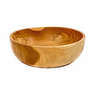 Mango Wood Dining Bowl Nut Fruit Bowl for Multipurpose Use Wooden Bowl Customisable Enamel Hand Crafted Wooden Items On Sale