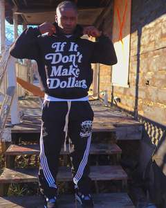 Ensemble pantalon de survêtement et sweat à capuche en coton sérigraphié unisexe pullover en polaire pour hommes survêtement personnalisé délavé à l'acide - Product Image 3