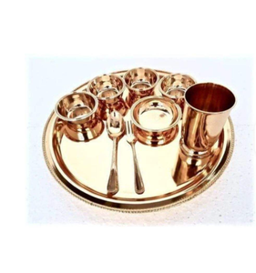 Restaurante Boda india y uso festivo Vajilla étnica de bronce Kansa Juego de platos de comedor Ayurvédico tradicional para Cocina - Product Image 1