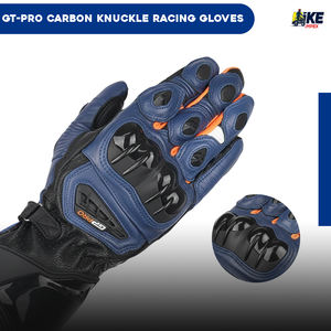 Gants de moto de course d'hiver à doigts complets en cuir respirant avec poignées et protège-poings rigides pour un usage quotidien - Product Image 4