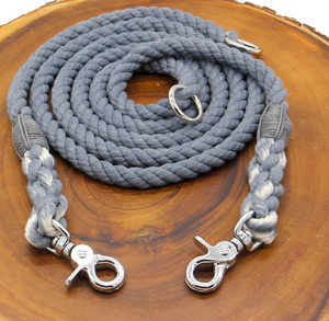 SAdjustable เชือกฝ้ายสีน้ําเงินริมทะเลสายจูงสุนัข - สายจูงสุนัขแบบเปิดประทุนได้เชือกฝ้ายสีชุดสายจูงสุนัขทําด้วยมือชุดสายจูงสัตว์เลี้ยง - Product Image 1