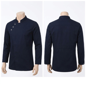 Chaqueta de Chef Premium de Algodón Blanco, 240 GSM, Estilo Moderno con Paneles, Logotipo Tejido Bordado Personalizado - Product Image 3