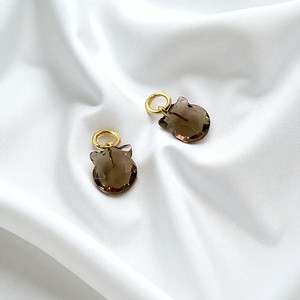 Chat sculpté pendentif à breloques-925 argent animal sculpté pierre-enfants bracelet breloque en gros - Product Image 5