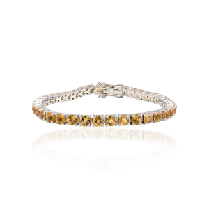 Venta caliente 100% pulsera de tenis apilable citrino natural mejor precio regalo de boda pulseras de eslabones de cadena fina de alta calidad para - Product Image 1