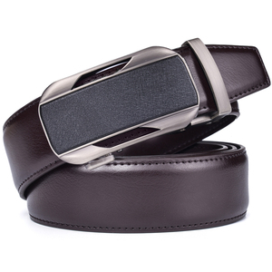 Ceinture en cuir de vachette véritable avec boucle ardillon confortable Style décontracté unisexe - Product Image 5