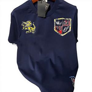 Camiseta de Manga Corta para Hombre, Talla Grande, Seda/Algodón, Color Sólido, 300 Gramos, Anti-Pilling, Cuello Redondo, Casual, Transpirable, Ecológica, OEM - Product Image 1