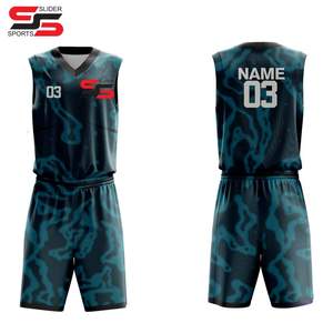 Vente en gros de maillots de basket-ball personnalisés bon marché uniformes de basket-ball respirants à séchage rapide vêtements de sport imprimés vêtements de basket-ball à sublimation - Product Image 1