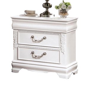 Table de chevet Glory en bois d'acajou de haute qualité avec couleur blanche pour meubles de chambre à coucher - Product Image 5