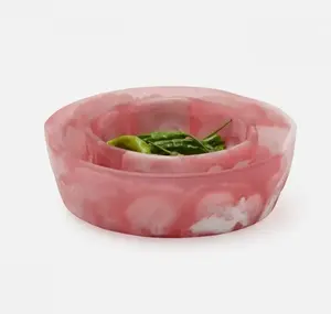 Vaisselle d'hôtel durable et à la mode faite à la main, bol en résine de forme ronde, bol en résine poli, artisanat fait main - Product Image 5