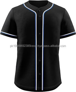 Jersey de béisbol con botones informales para hombre, transpirable, de manga corta, uniforme deportivo de equipo activo, técnica de sublimación, poliéster en blanco - Product Image 1