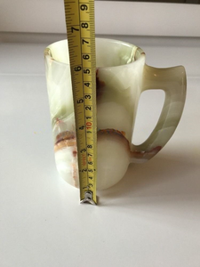 Tasse à café en onyx vert multi-tons, élégante tasse en céramique faite à la main, vaisselle de cuisine élégante et unique, cadeau parfait pour les amateurs de café - Product Image 4