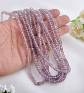 Perles d'améthyste rose revêtues d'améthyste 105,36 carats Collier de perles Perles d'améthyste Naturelles pour la fabrication de bijoux fins Pierre précieuse - Product Image 3