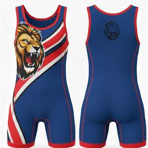 Dernier design OEM, singlet de lutte professionnelle grande taille, impression par transfert thermique, athlétique, coupe ajustée, respirant - Product Image 1