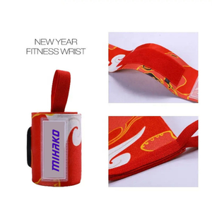 Muñequeras transpirables con logotipo personalizado de seguridad para fitness, muñequeras para levantamiento de pesas con ajuste de bucle para el pulgar, novedad - Product Image 2