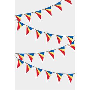 Guirlande de drapeaux triangulaires arc-en-ciel des Seychelles, impression numérique personnalisée sur polyester, soie ou plastique - Product Image 1