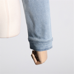 Personnalisable Unique Automne Hiver Printemps Irrégulier Évider Denim Veste Manteau En Denim Lavé Femmes Lady Jeans Veste - Product Image 6