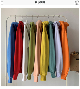 เสื้อสเวตเตอร์แบบสวมหัวผ้าคอตตอนผ้าเรยอนบางสีล้วน - Product Image 4