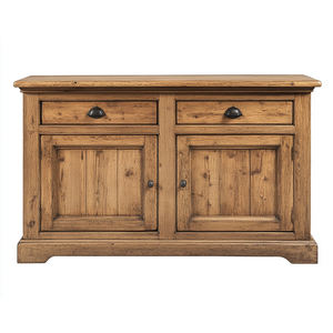 Buffet en bois massif rustique avec 4 portes de rangement et 2 tiroirs, crédence de style fermier pour salle à manger, vente en gros - Product Image 3