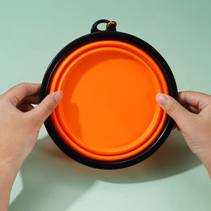 Mangkuk makanan kucing lipat, mangkuk air anjing lipat silikon luar ruangan dapat dilipat 2 dalam 1 - Product Image 4