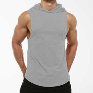 Hommes Workout Débardeurs à capuche Sports Bodybuilding Stringer Cap and Pocket Muscle T Shirt Hommes Sleeveless Gym Hoodies - Product Image 6