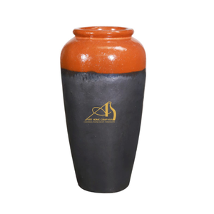 Pot en céramique émaillée Orange et noir Ombre de haute qualité GL085H90OBLO pour la plantation à la maison moderne et le style de jardin - Product Image 1
