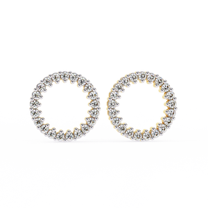Boucles d'oreilles uniques en or 18 carats avec diamant de laboratoire, boucles d'oreilles de qualité supérieure - Product Image 4