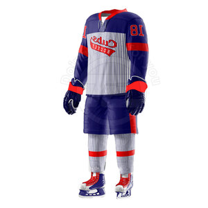 Meilleure vente d'uniforme de hockey sur glace unisexe 100% polyester Design personnalisable avec nom d'équipe OEM Style de jeu - Product Image 4
