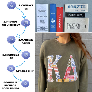 Sudadera Casual Personalizada con Letras Griegas de Hermandad, Bordado, Parches Florales, Mangas Murciélago, Ecológica - Product Image 2