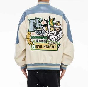 Chaqueta de Motociclista de Cuero PU Personalizada, Estilo Urbano, Unisex, con Parches de Chenilla Bordados, Estilo Vintage, OEM, Reversible por Delante, Venta al Por Mayor - Product Image 3