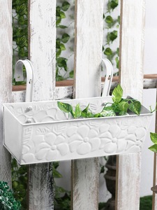 Macetas de cubo rectangulares de metal para flores, macetas decorativas de interior de metal para el hogar para flores para colgar en color blanco - Product Image 2