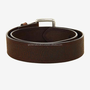 เข็มขัดหนังแฮนด์เมด,ทำจากหนังสีน้ำตาลสำหรับผู้ชายพร้อมหัวเข็มขัดชุบเงิน - Product Image 3