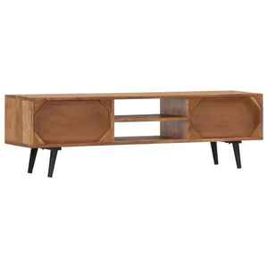 Meuble TV en bois multicolore style bohème avec tiroirs recouverts de laiton pour salon, hôtel et console multimédia d'entrée - Product Image 5