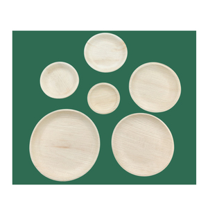 Sumkoka ISO Compostable Areca Pulp Wedding Platos desechables 6 7 9 10 pulgadas a granel - Product Image 3
