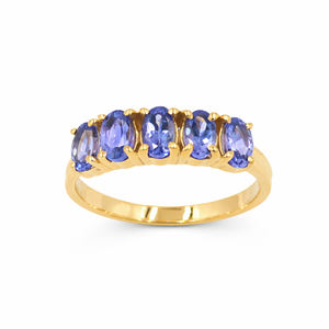 Bague en Tanzanite Ovale Cinq Pierres, Argent Sterling 925, Collection Designer Étapes de Vie, Bijoux de Créateur - Product Image 3