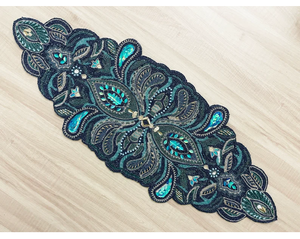 Elegante Beadead Runner Fancy Seed Bead Camino de mesa detallado Art Deco Bordado Diseño Precio a granel para revendedores y decoradores - Product Image 3