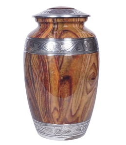 Urna de cremación clásica de METAL para adultos, piedra verde de dos tonos, acabado, urna de cremación funeraria para cenizas humanos - Product Image 5