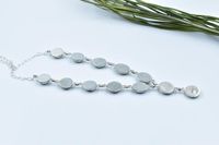 Hecho a mano número 8 turquesa plata esterlina racimo collar ajustable 18 pulgadas cadena declaración joyería regalo